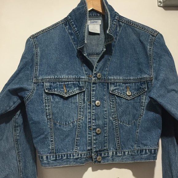 VINTAGE ESPRIT DENIM CROPPED JACKETS SIZE M - Picture 6 of 7